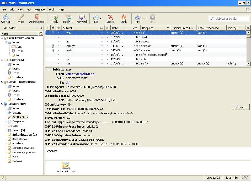 XSMTP columns value