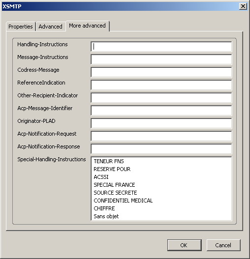 XSMTP dialog box